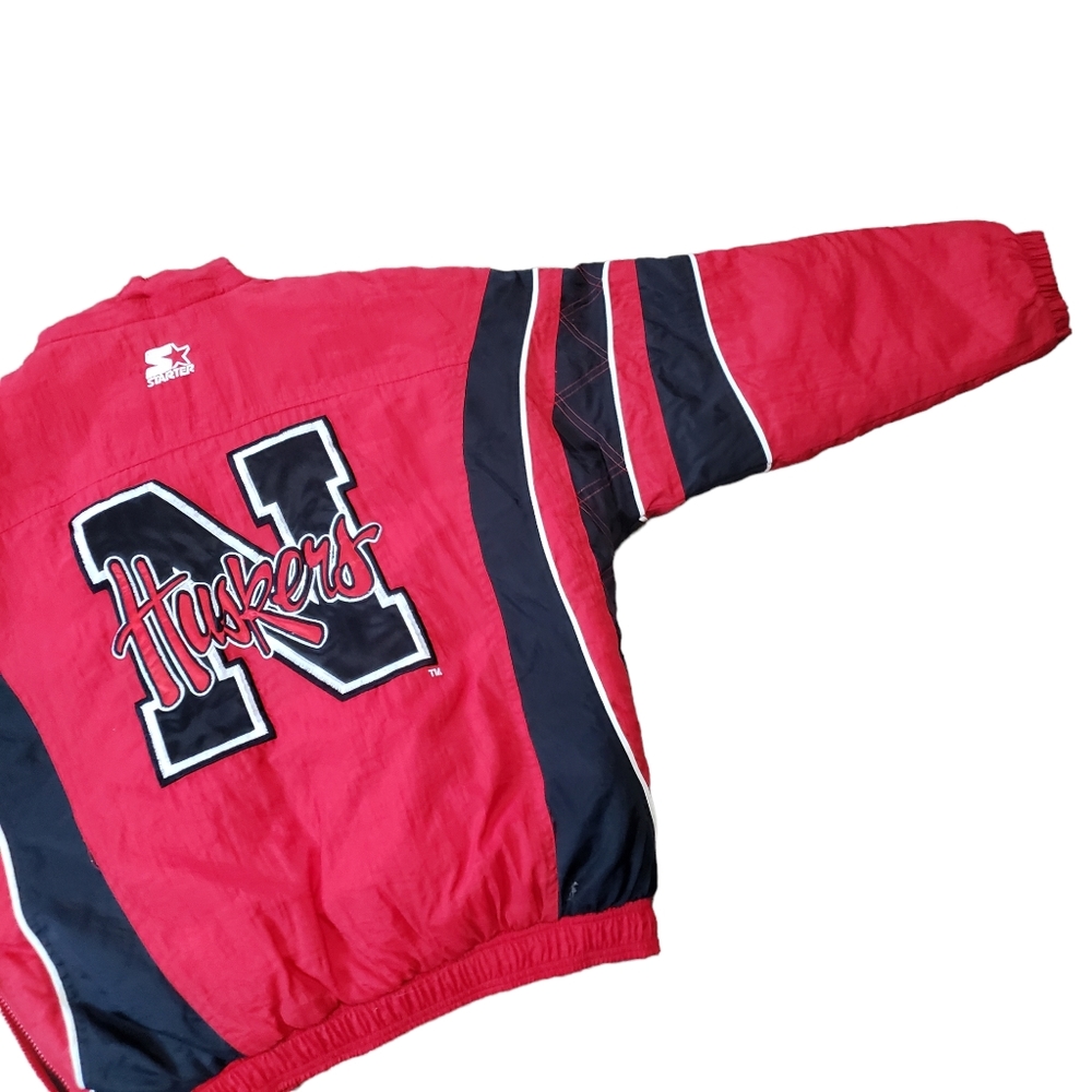 Nebraska Huskers Jacket Vintage Starter Pullover Collegiate Winter Coat Retro M - Picture 13 of 15